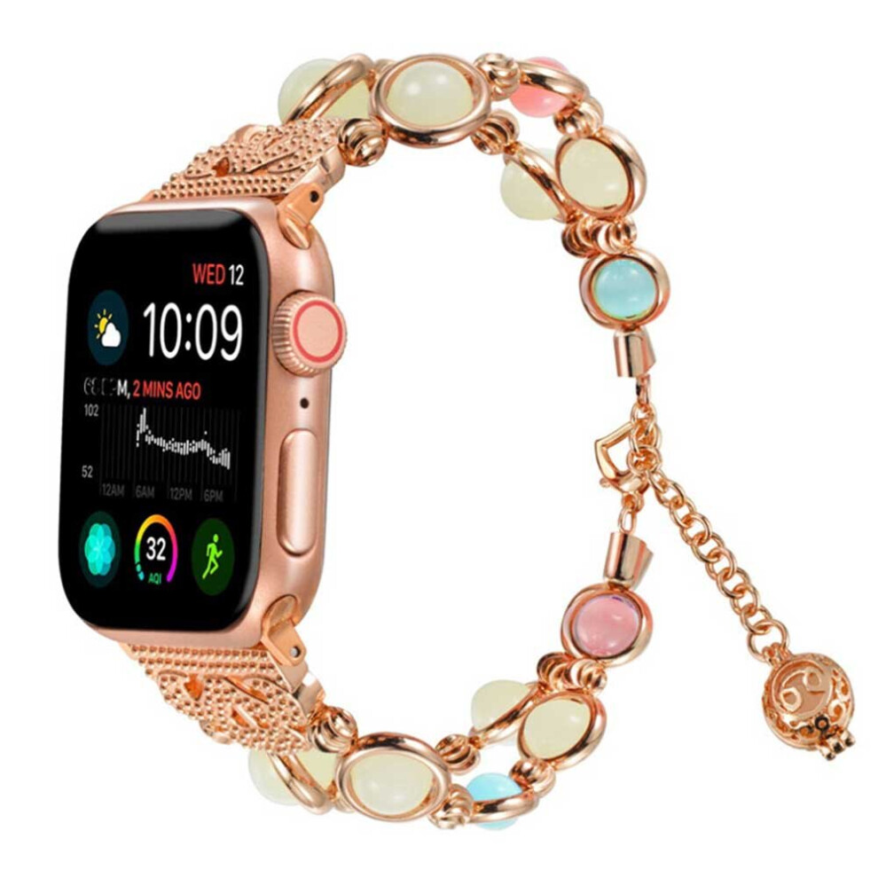 Watch Band 38-40Mm /42-44Mm Series 5 /4 /3/ 2 /1, Adjustable Wristband Handmade Night Luminous Pearl Iwatch-42-44Mm Rose Gold-image-OPC-PCCVXTR-NEW