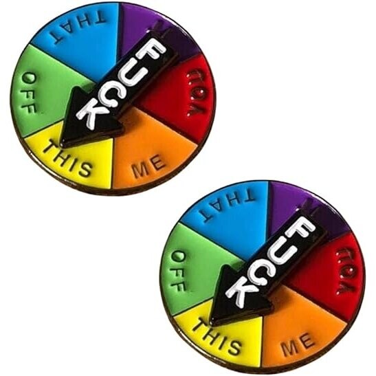 Rotating Enamel Badge, Funny Lucky Wheel Pin With Rotatable Arrows ...