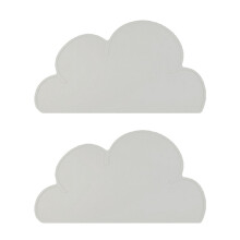 Kids Placemat - Silicone Cloud Shape Placemat Non Slip Placemat for Baby Toddlers,Reusable Placemats-Light grey