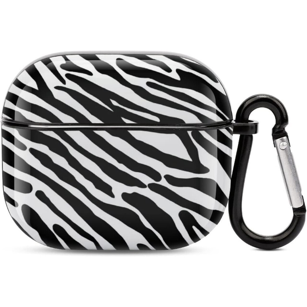 Photos - Portable Audio Accessories TIANFU Zebra Print Headphone Cover Portable PC Shell Protective Case Cover with Keychain Compatible with AirPods 3 
