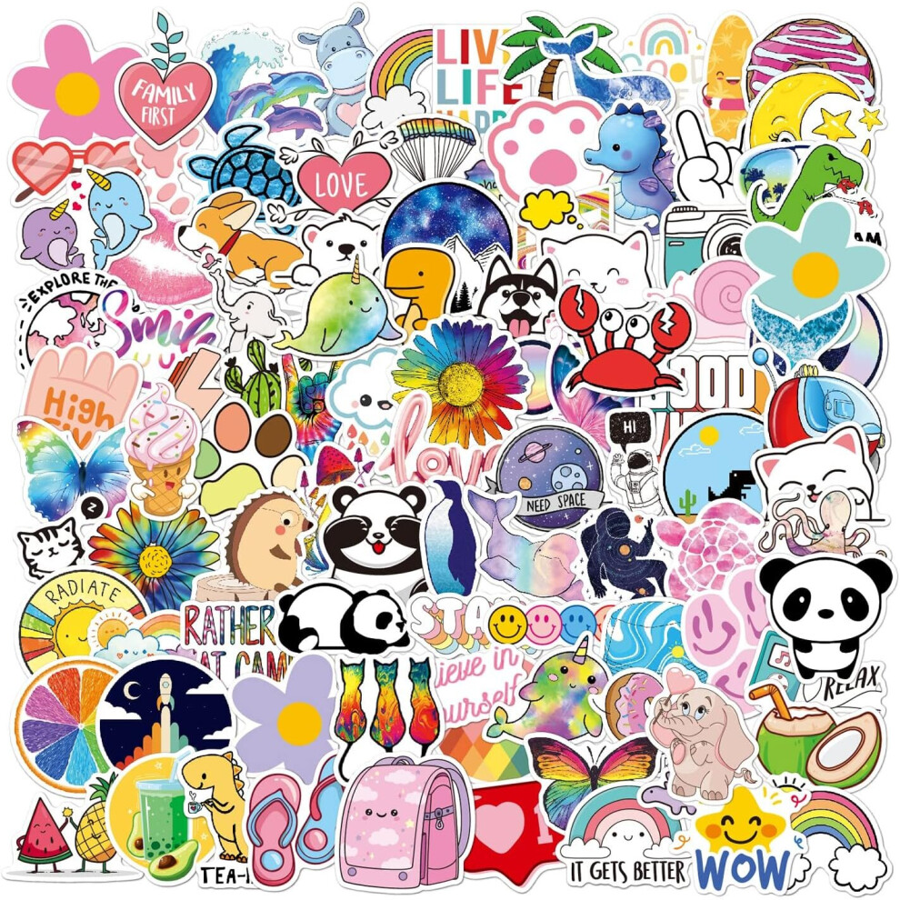 Tianfu 100Pcs Of Children, Teenagers, Adults, Vinyl Waterproof, Colorful Cute Stickers, Laptop Hard Hats, Scrapbooks, Bumpers, Luggage