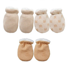 3 Pairs Baby Mittens Gloves Warm Baby Hands Scratching Gloves Scratching Mittens Unisex Baby Gloves Cotton Mittens