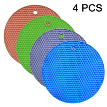 4pcs Silicone Placemat Honeycomb Mat, Waterproof and Heat-insulating Table Mat, High Temperature and Heat Protection Mat