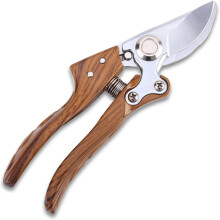 Professional Manual Garden Pruning Shears: Gardening Clippers Pruner with Wood Grain Handle, 200mm Garden Scissors Sharp Sk5 Blade