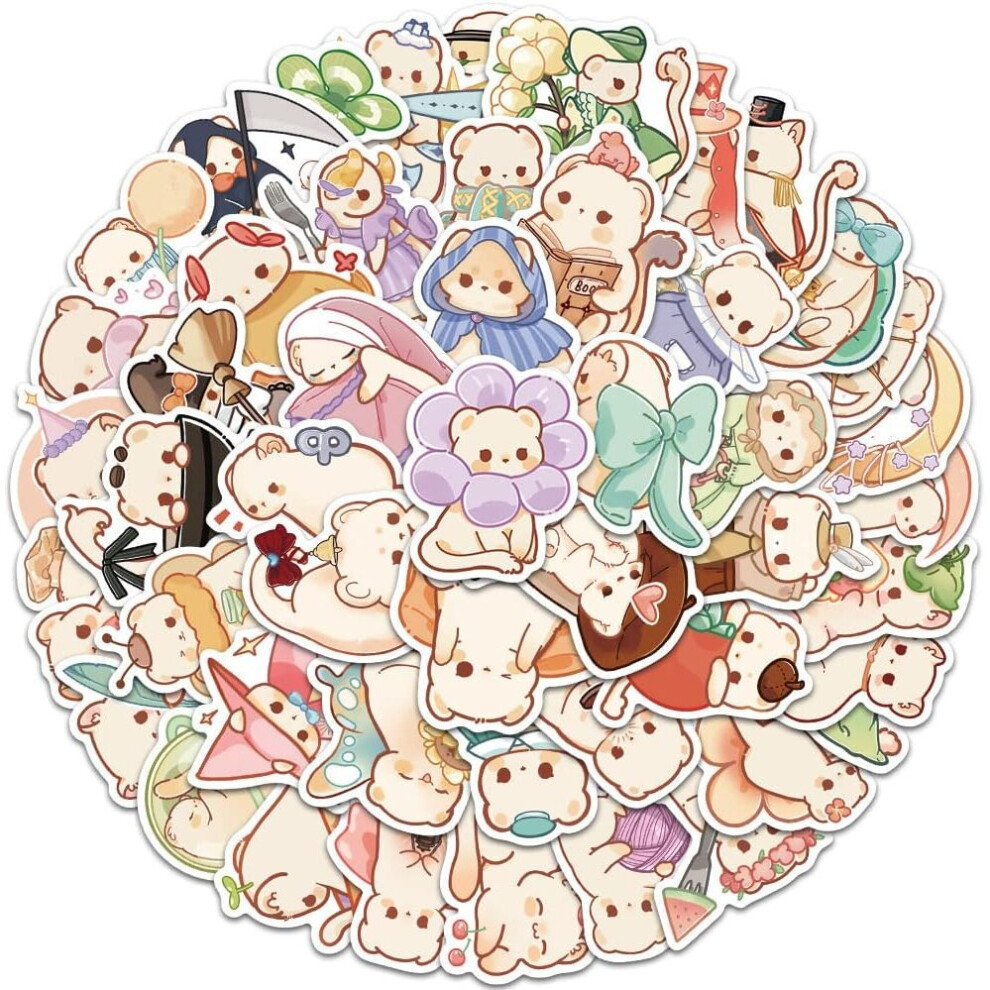 Tianfu 50Pc Cute Animal Water Bottle Sticker Bag, Waterproof Sticker, Dormitory Decoration Sticker Water Bottle, Laptop, Mobile Phone,Journal, Skateboard