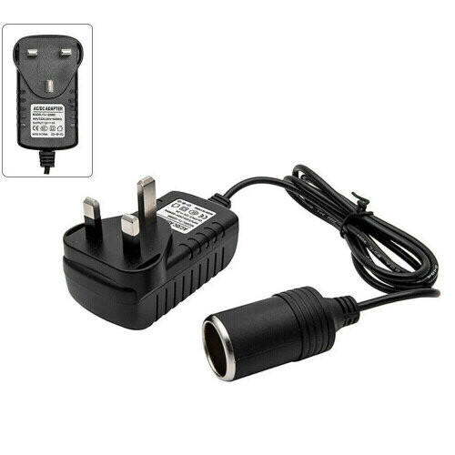 12V Car Cigarette Lighter Mains Plug to Socket Adapter Converter AC/DC