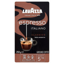 Lavazza Espresso Italiano Classico Ground Coffee 250g - 6 Pack, 100% Arabica, Light Roast, Aromatic & Velvety, Ideal for Black Coffee & Lattes