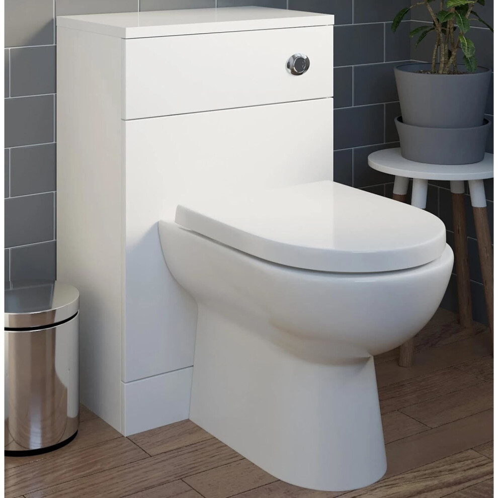 Alpine White Gloss Back To Wall Toilet Unit 500 X 300Mm 5056696025020