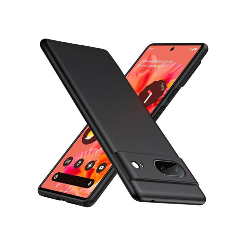(Black) For Google Pixel 8 Plain Silicone Gel Phone Case Cover 1