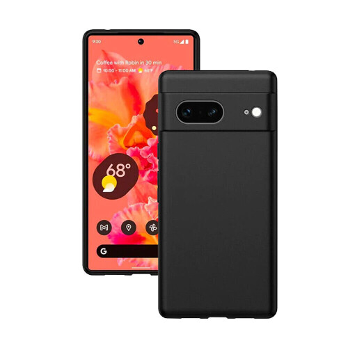 (Black) For Google Pixel 8 Plain Silicone Gel Phone Case Cover 2