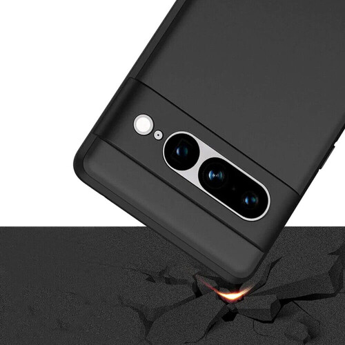 (Black) For Google Pixel 8 Pro Plain Silicone Gel Phone Case Cover 2