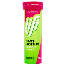 Lift 10 Juicy Raspberry Fast Acting Glucose Chews 40g ( pack of 6 )