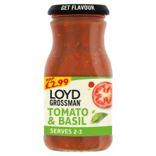 Loyd Grossman Tomato & Basil Pasta Sauce 350g ( pack of 6 )
