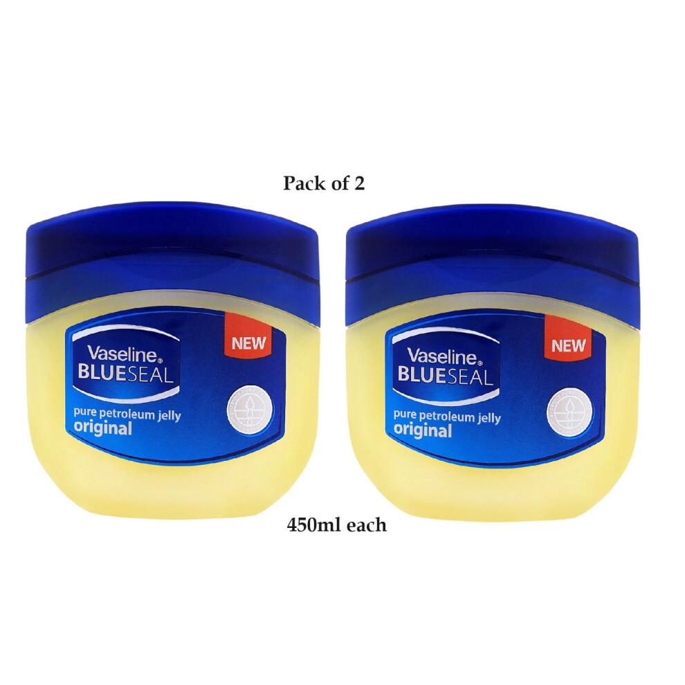 2 X Vaseline Blue Seal Pure Petroleum Jelly Original 450ml each