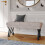 Living And Home (Beige) Mid Century Metal Upholstered Bench 3