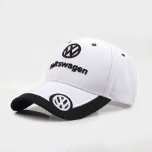 (White) Adjustable Unisex Volkswagen Hat Car Baseball Cap VW