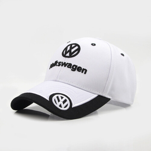 (White) Adjustable Unisex Volkswagen Hat Car Baseball Cap VW