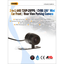 2 in 1 AHD 720P 25fps / CVBS 170° Car Front/Rear View Reversing Parking Camera Fisheye Waterproof