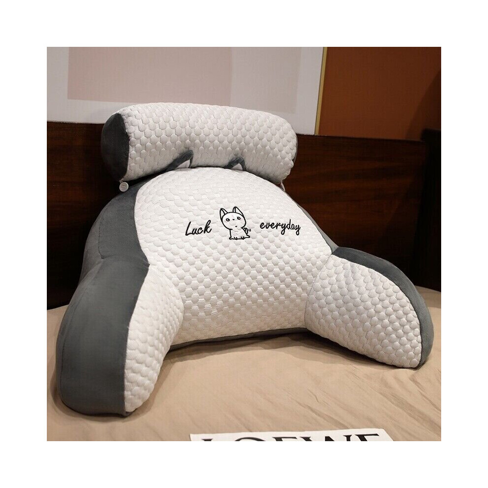 Srj Star ( 70X50cm) Bed Reading Pillow Back Rest Lumbar Support Arm Seat Cushion Lounger Pad Grey
