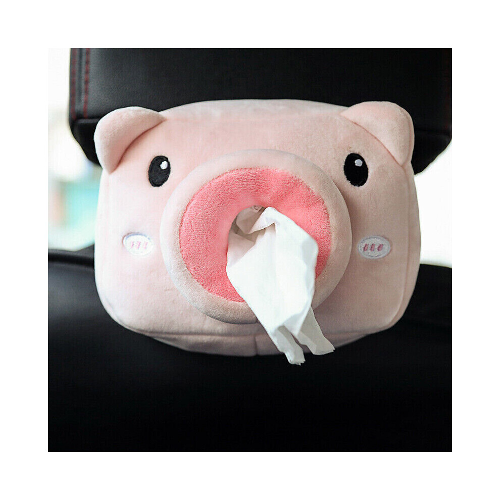 ( Pig) Car Tissue Box Cute Cartoon Napkin Paper Holder Car Seat Paper Boxes Universal 970447390456