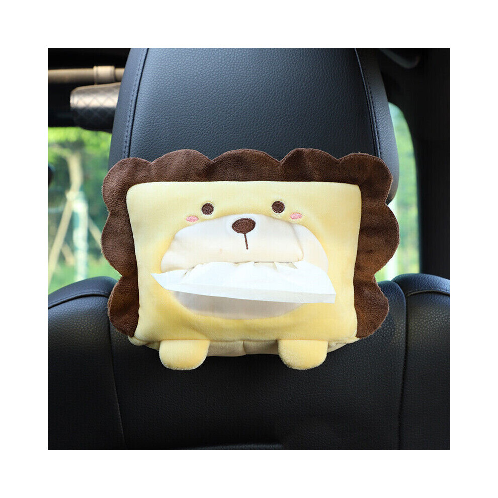 ( Lion) Car Tissue Box Cute Cartoon Napkin Paper Holder Car Seat Paper Boxes Universal 970447390463