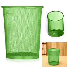 (Green) Colourful Metal Mesh Waste Bin Rubbish Paper Net