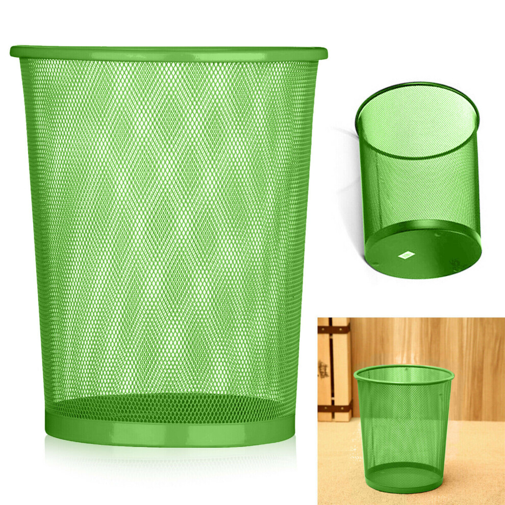 (Green) Colourful Metal Mesh Waste Bin Rubbish Paper Net