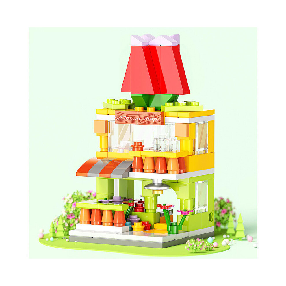 (Flower shop) City Street View Building Blocks Model Building For Children's Toys Christmas Gifts For LEGO