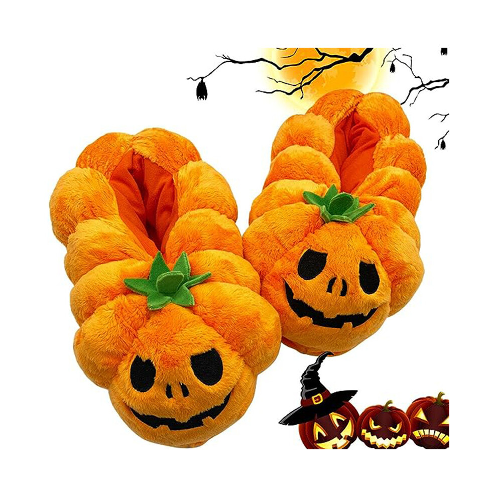 Halloween Ghost Pumpkin Slippers Plush Warm  Indoor Non-slip Slippers
