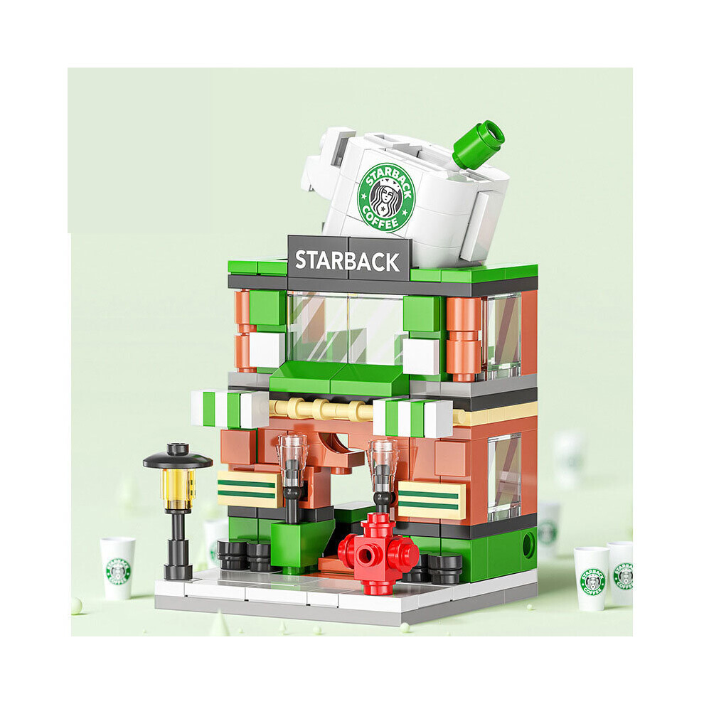 (Coffee) City Street View Building Blocks Model Building For Children's Toys Christmas Gifts For LEGO