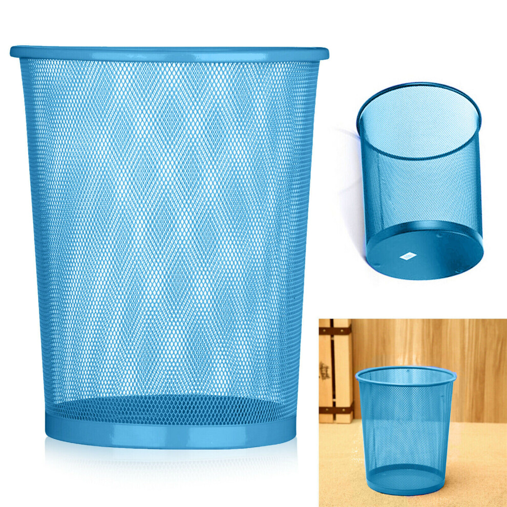 (WT-9103-SBL) Colourful Metal Mesh Waste Bin Rubbish Paper Net