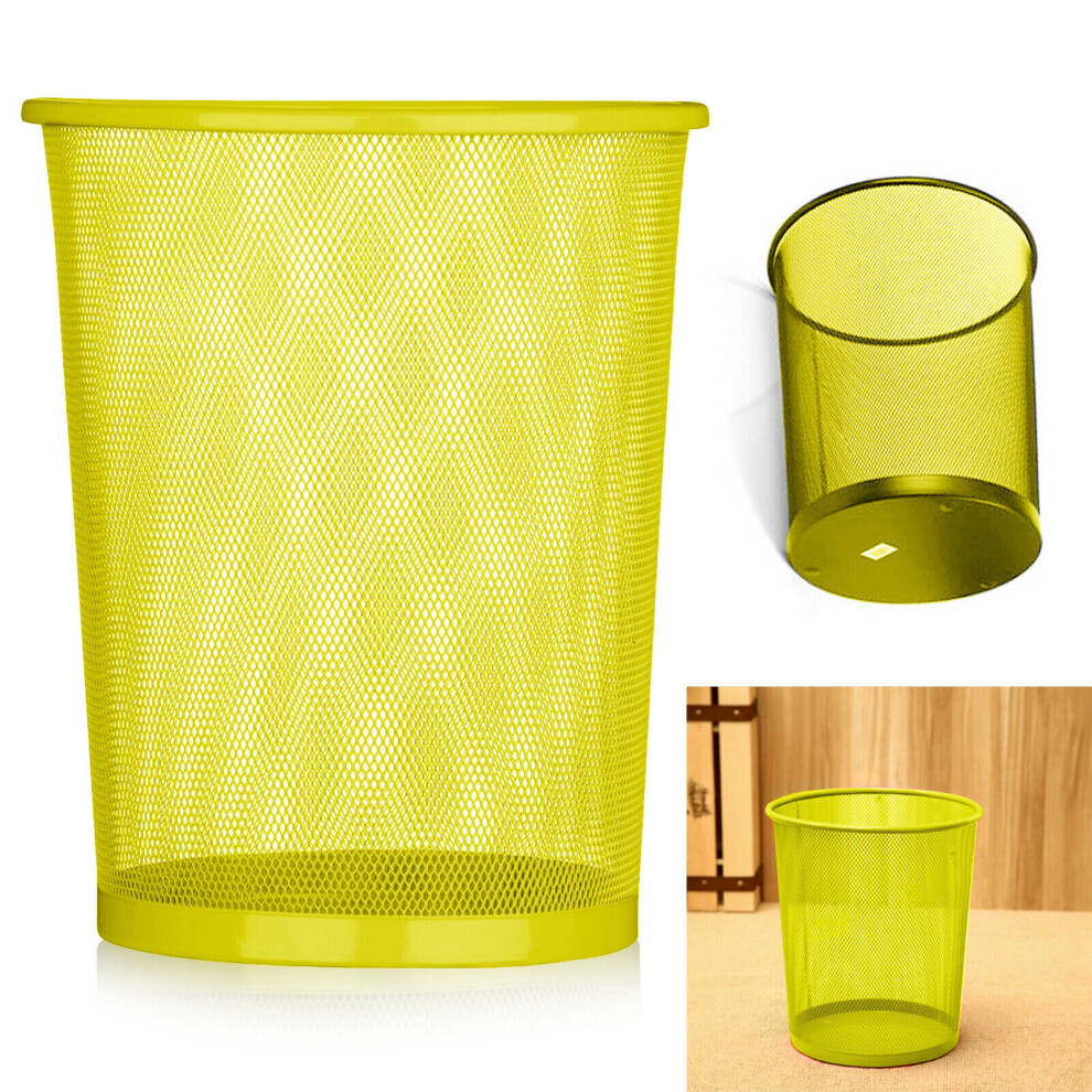 (WT-9103-Y) Colourful Metal Mesh Waste Bin Rubbish Paper Net