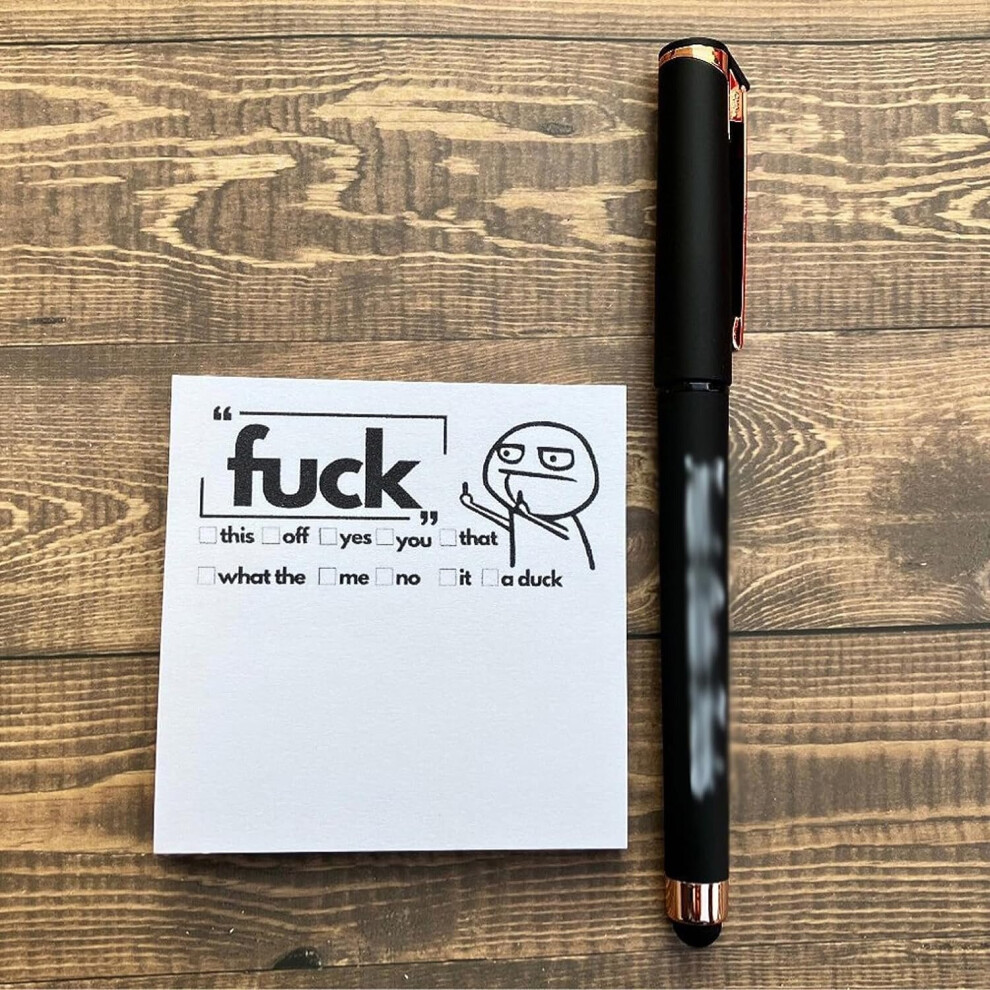 (Black) Fresh Outta F**ks Pad and Pen,Snarky Novelty Fresh Outta F**ks Pen Set