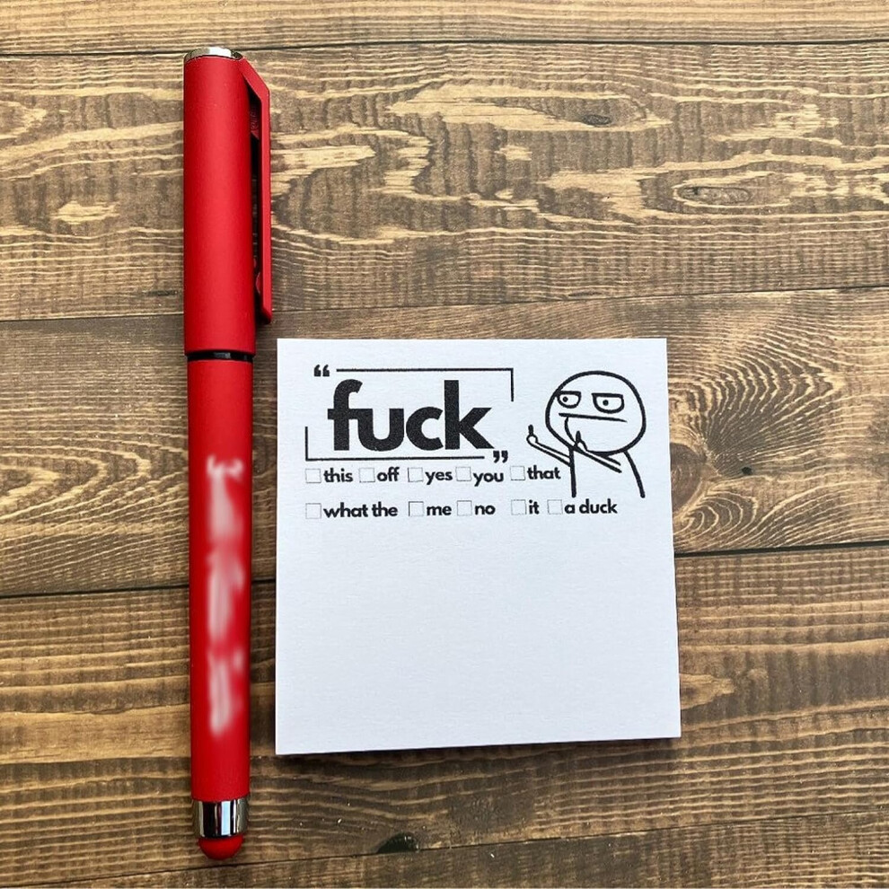 (Red) Fresh Outta F**ks Pad and Pen,Snarky Novelty Fresh Outta F**ks Pen Set