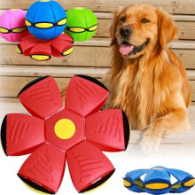 (No lights, Red) Pet Toy Flying Saucer Ball Flying Saucer Ball