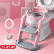 (  Pink) Foldable Baby Potty Infant Kids Toilet Chair Portable Training Seat With Ladder
