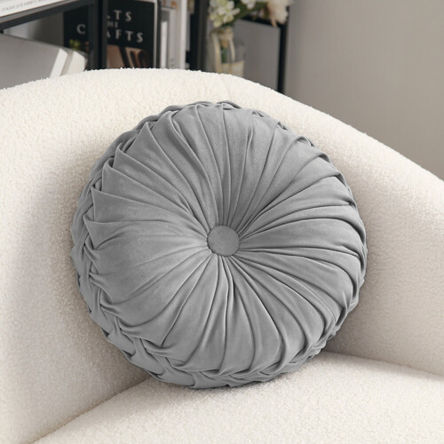 Living And Home (35cm) Velvet Round Pumpkin Pillow Cushion