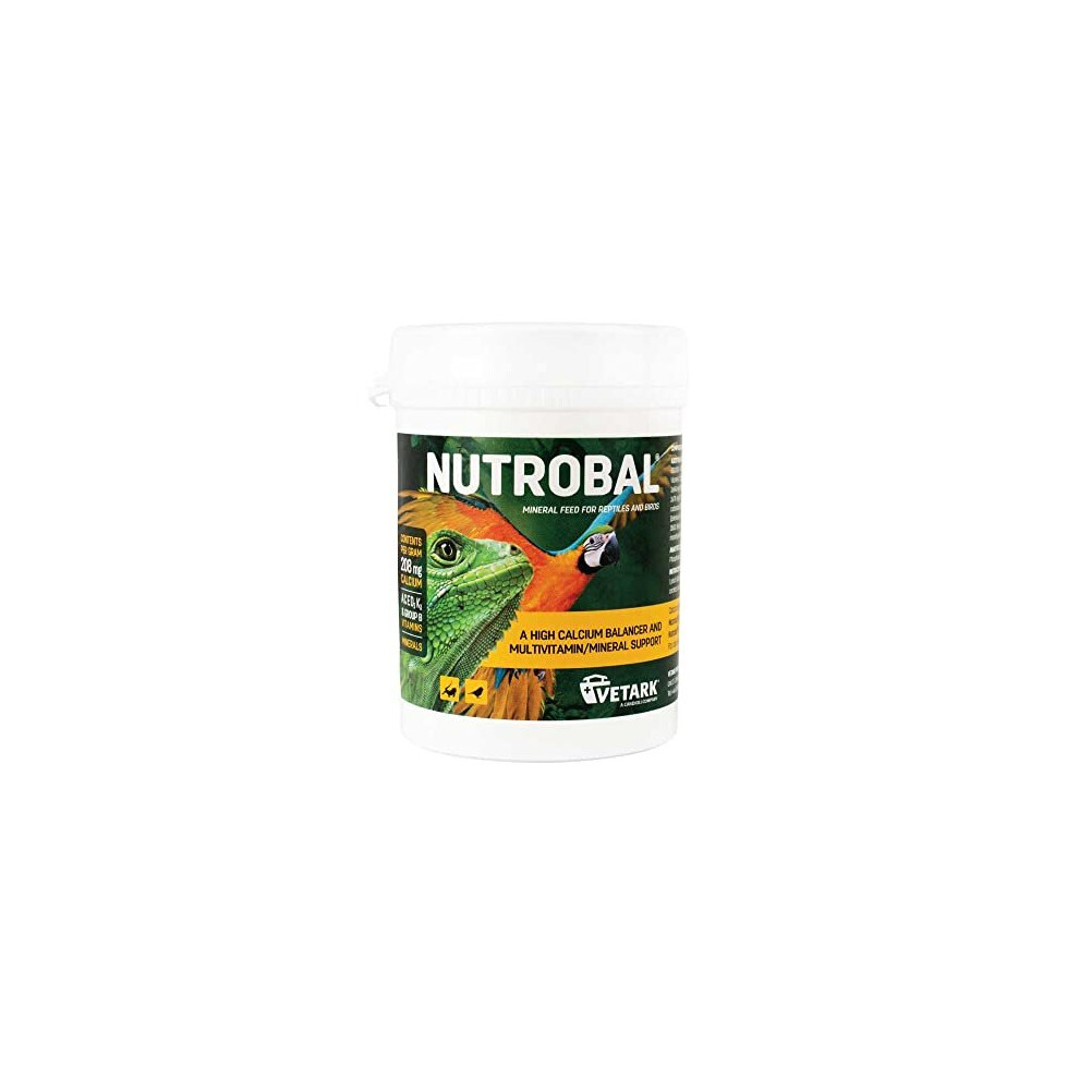 Vetark Nutrobal Calcium & Vitamin D3 & Mineral Supplement For Birds & Reptiles Powder Easy To Administer 50G