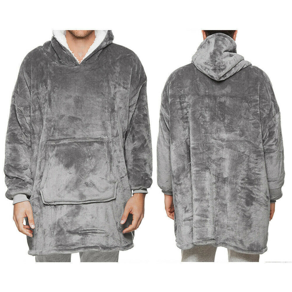 Srj Star ( Grey) Fleece Hoodie Blanket Oversized Ultra Plush Sherpa Giant Big Hooded Sweatshirt