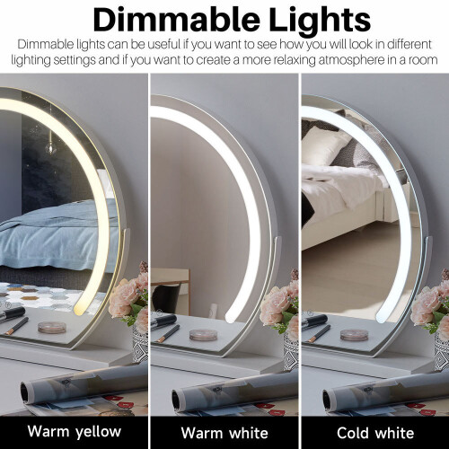 Living And Home Hollywood LED Vanity Mirror Dimmable Light Dressing Table Make Up Mirror 2