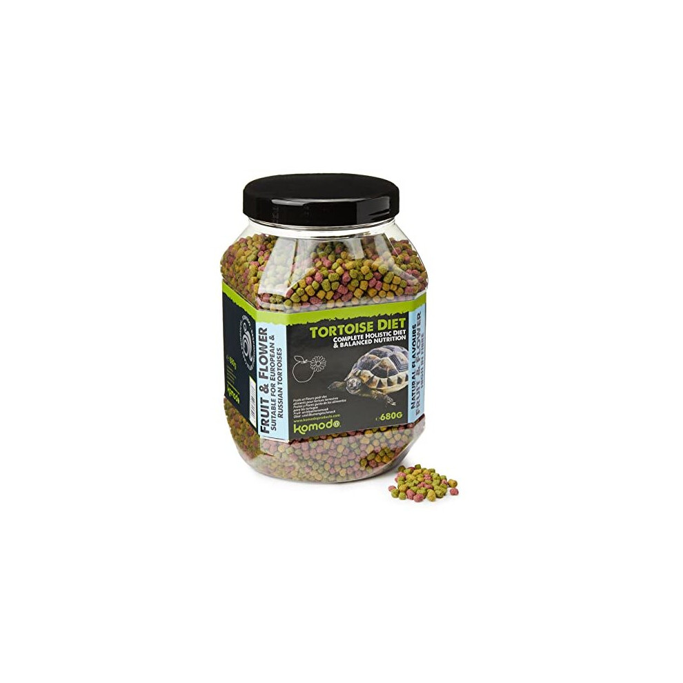 Komodo Complete Holistic Tortoise Diet Fruit and Flower 680 g, Balanced food for Tortoises, Natural Flavoured Tortoise Food