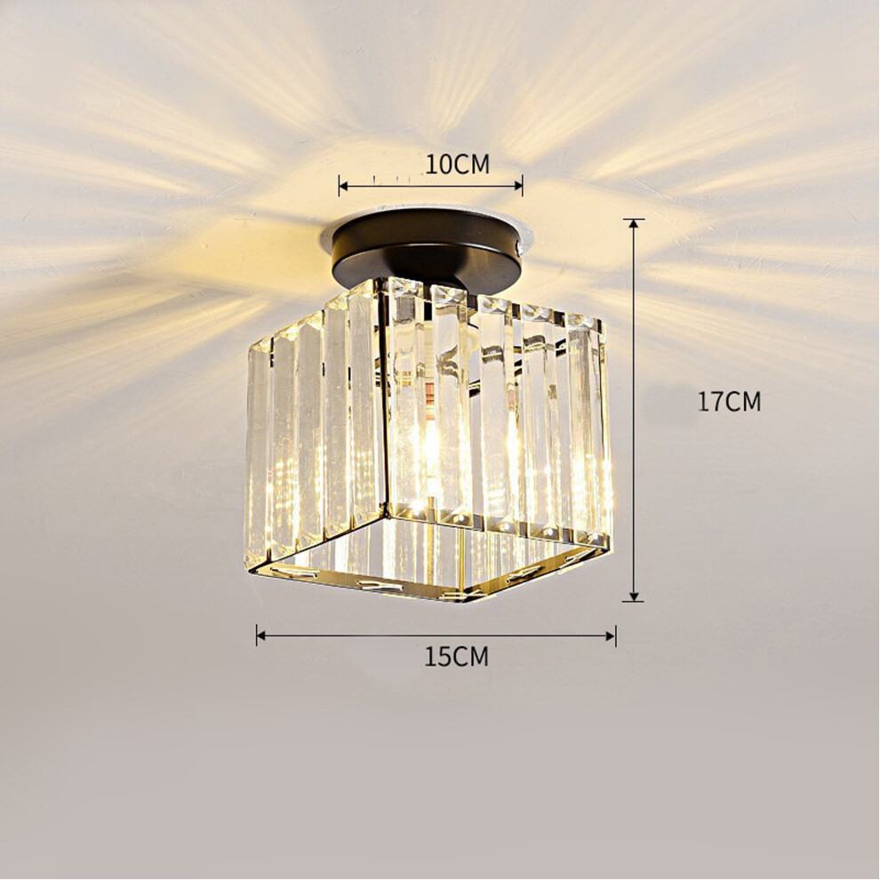 (Ceiling - Square) Chandelier Style Modern Ceiling Shade Droplet Pendant Acrylic Crystal Bead Black/Light