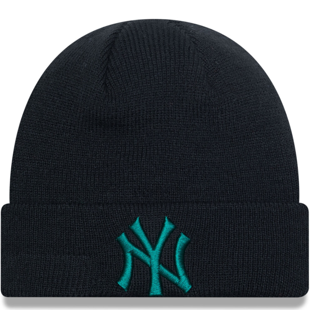 (4-6 Yrs, Black) New Era Kids New York Yankees MLB League Essentials Beanie Hat - Black