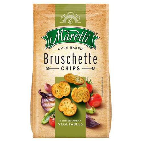 Maretti Bruschette Chips Mediterranean Vegetables 70g ( pack of 15 ) 1