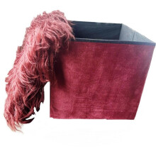 Picture 1 of 3 Have one to sell? Sell it yourself Pouffe Large Linen Seat Foot Step Stool Storage Boxes Storage Ottoman Folding