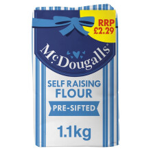 McDougalls Pre-Sifted Self Raising Flour 1.1kg ( Pack of 10 )