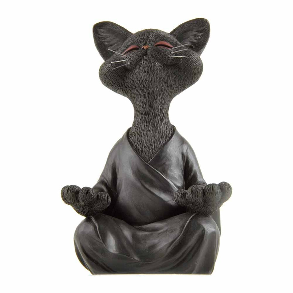 Buddha cat statue meditation yoga collectible gift for cat lovers, meditation decoration