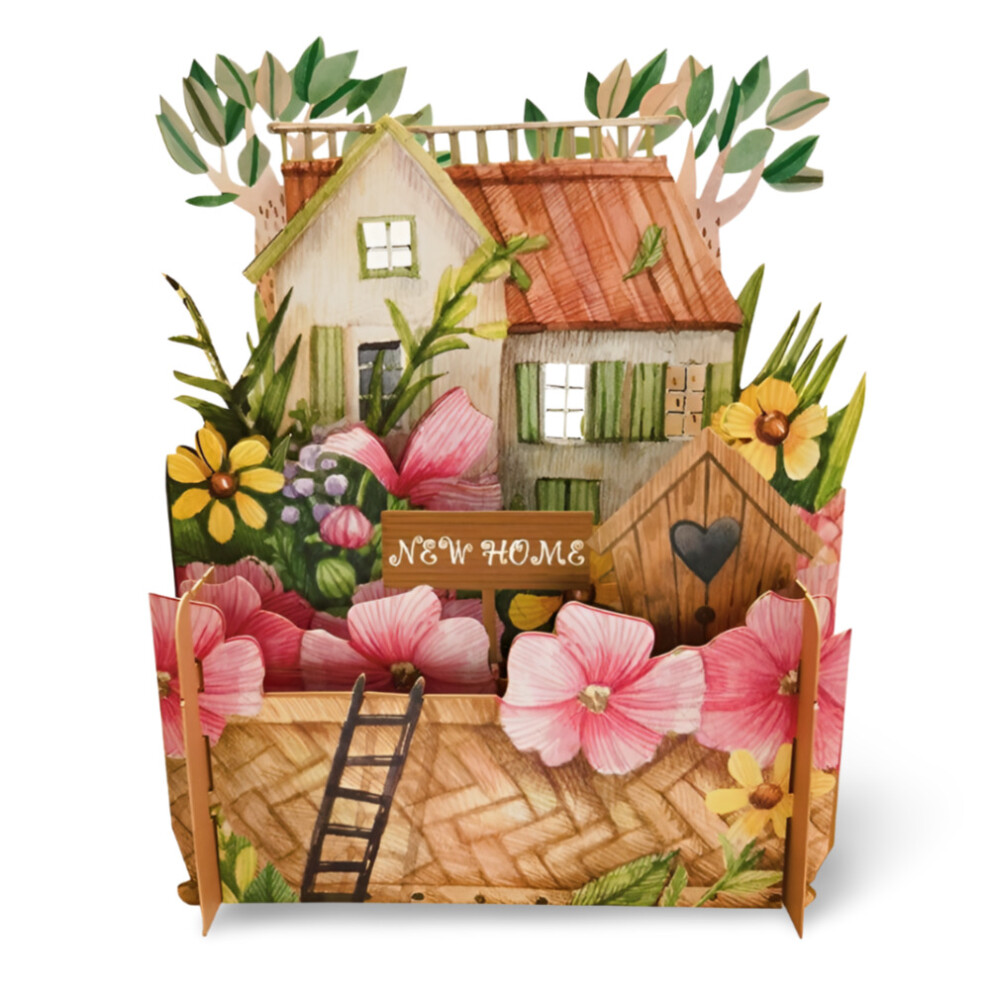 Housewarming Floral New Home 3D Pop Up Greeting Card By Alljoy Cards