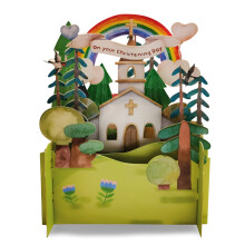 White Church On Your Christening Day 3D Pop Up Greeting Card By Alljoy Cards