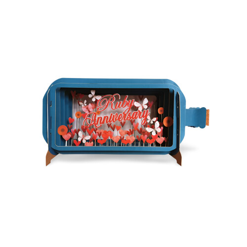 Message In A Bottle Ruby 40th Anniversary Hearts Greeting Card By Alljoy Cards 2